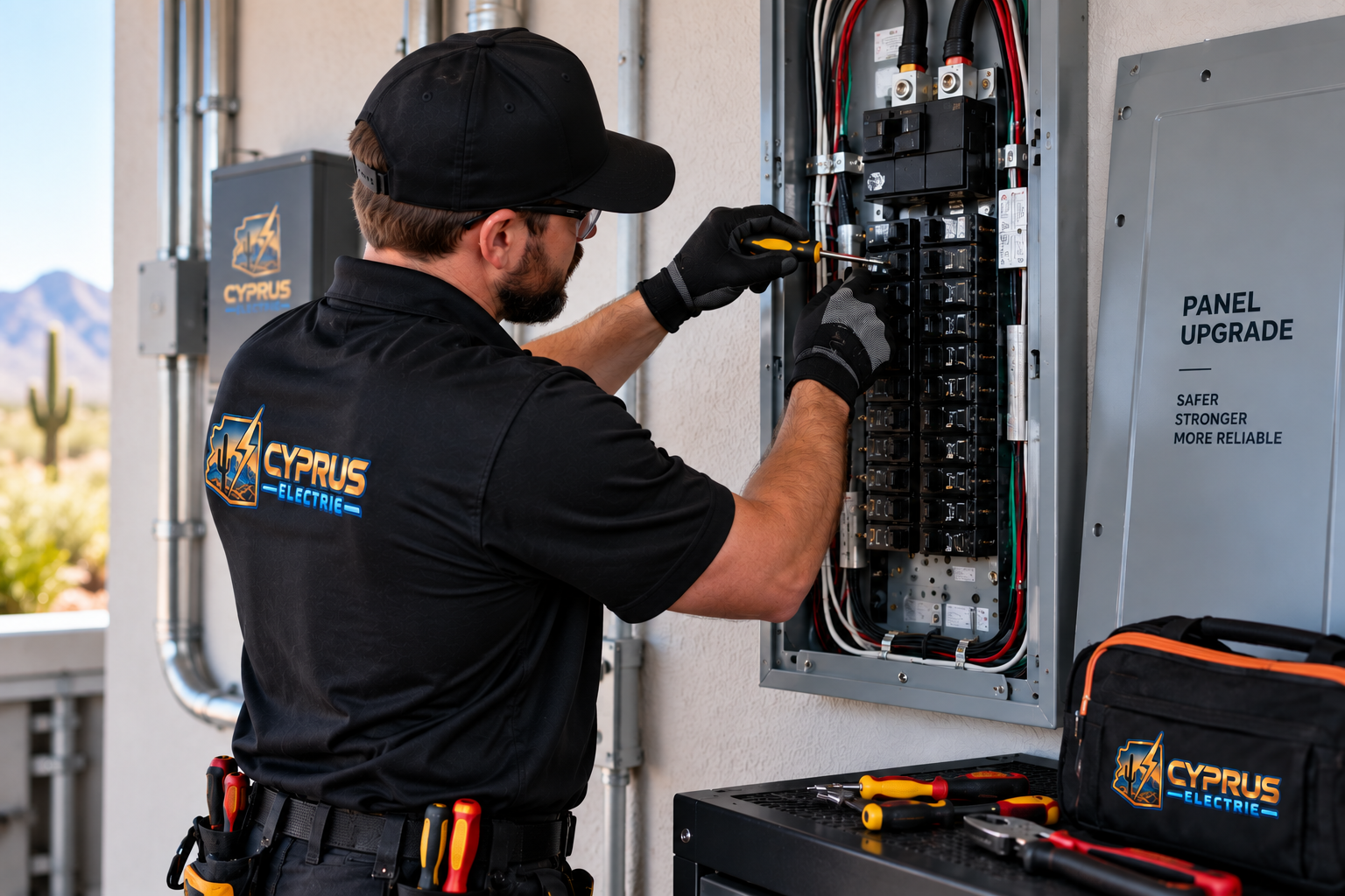 Professional electrical panel upgrade in an Arizona home